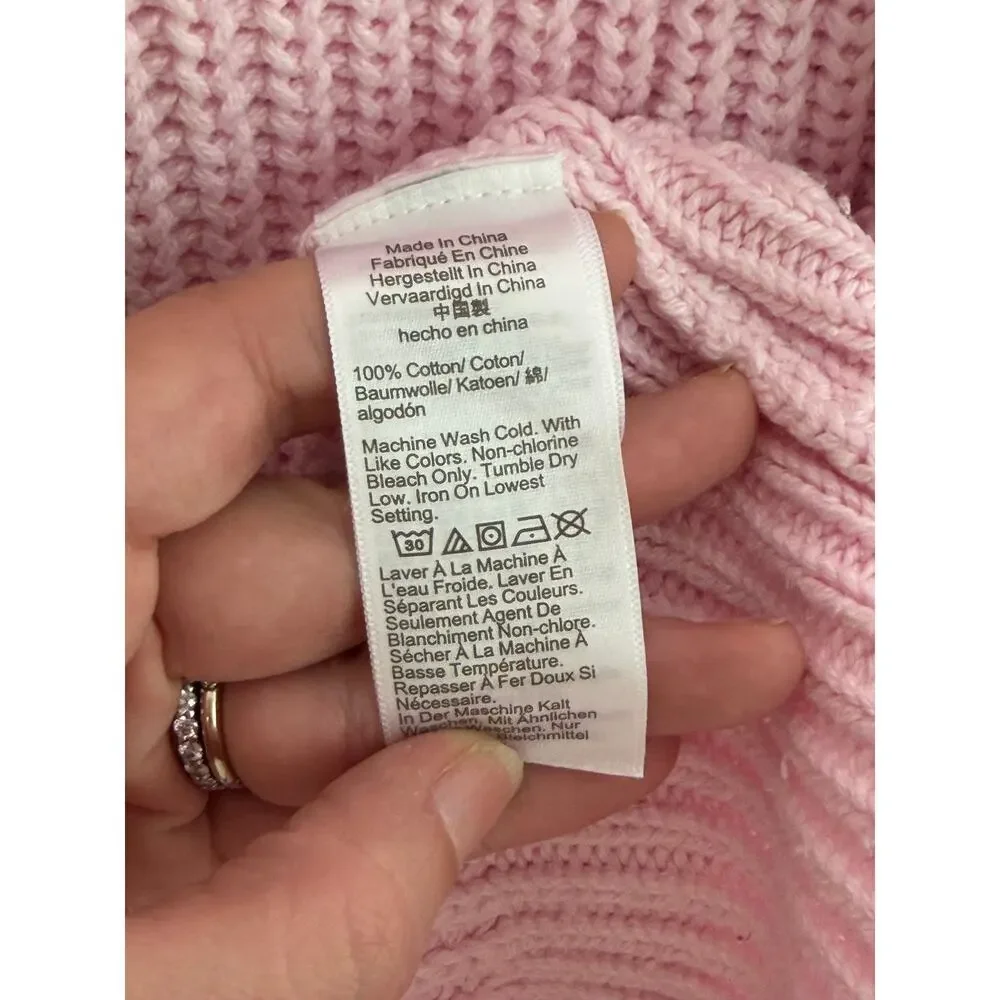J. Crew Relaxed Long Sleeve Rollneck Knit Pullover Sweater Pink Women's Size S - Picture 9 of 11